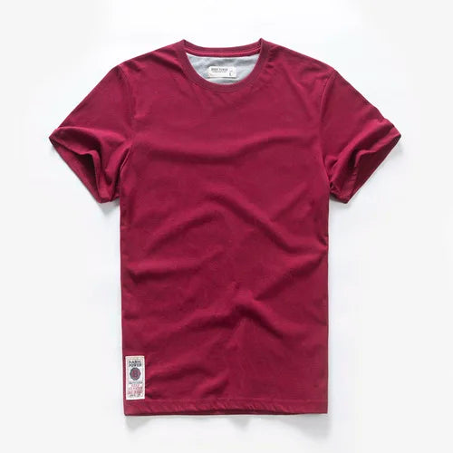 Men's T-Shirt Cotton Solid Color T Shirt Men Casual O-Neck Basic T-Shirt Male High Quality Classical Tops