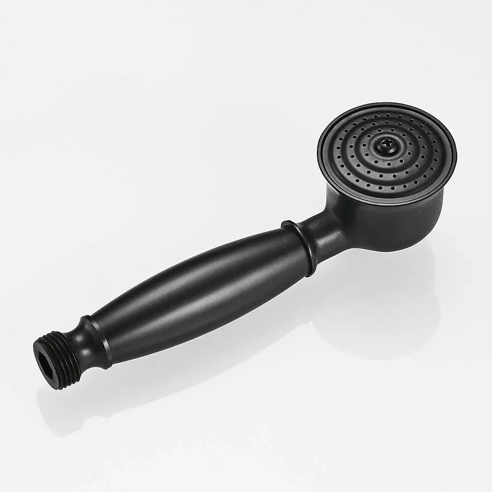 Rainfall Shower Head Round 8 -inch Rain Bathroom Shower Head Black Brass Handshower Head 1.5 M shower Hose Hand Shower Brasket
