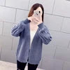 New Fashion Autumn Winter Sweater Long Sleeve Solid Color Knit Tops Cardigan Women's Clothing Casual Sweater
