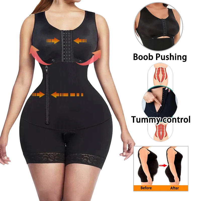 Zipper Open Crotch Fajas Shapewear Flat Stomach Slimming Garment Post Op Liposuction Original Colombian Girdle Corset for Women