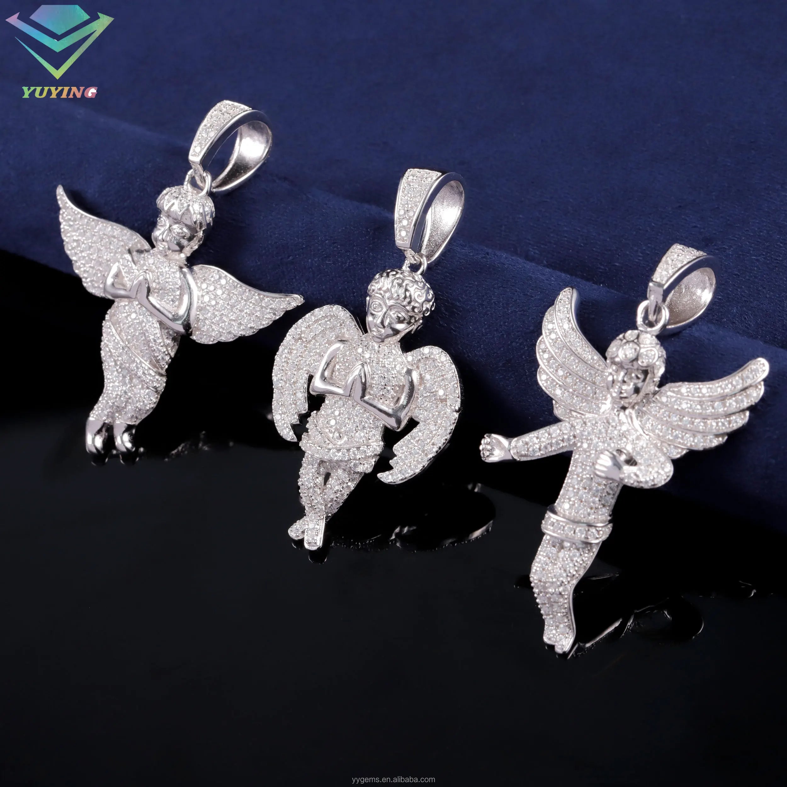 Wholesale Price Ready to Ship Gold Plated Pendant VVS Moissanite Diamond 925 Sterling Silver Charms Pendant for Necklace Jewelry