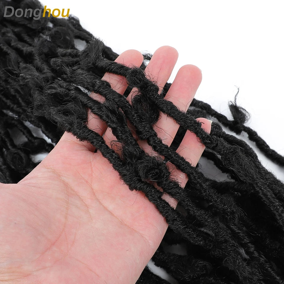 18 24 36 Inch Butterfly Faux Locs Crochet Hair Synthetic Meche Butterfly Locks Crochet Braid Distressed Soft Locs Crochet Hair