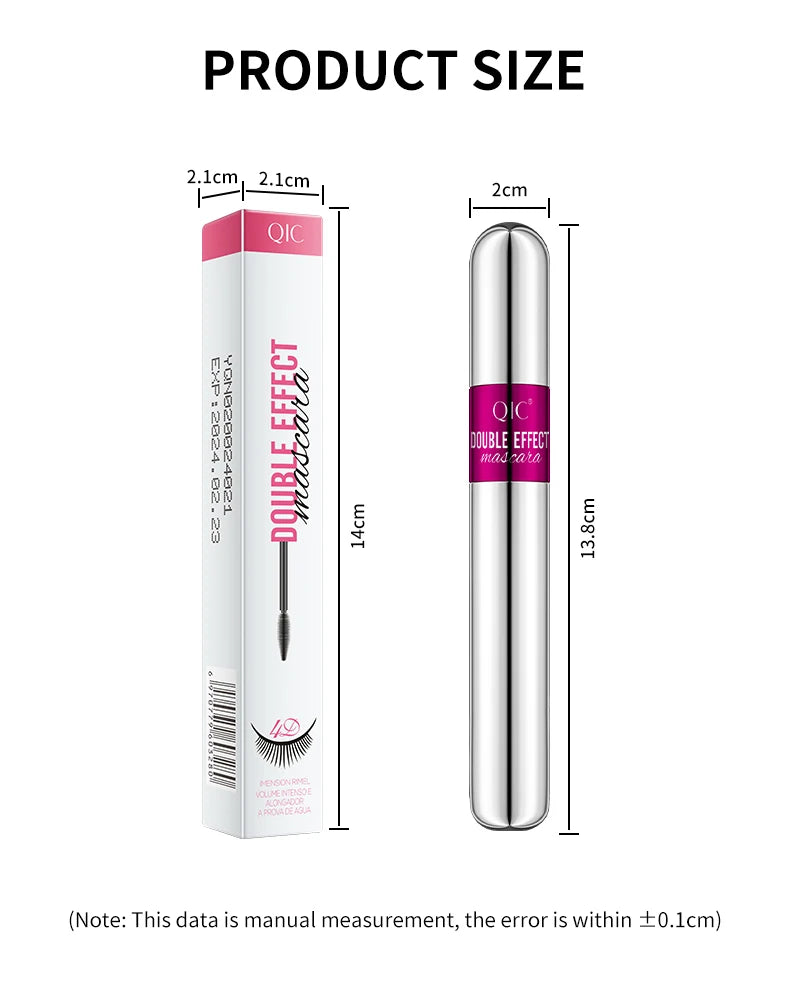 QIC 4D Silk Fiber Lash Mascara 2 in 1 Thrive Mascara Makeup Waterproof Lengthening Thickening Mascara VIBELY 4D