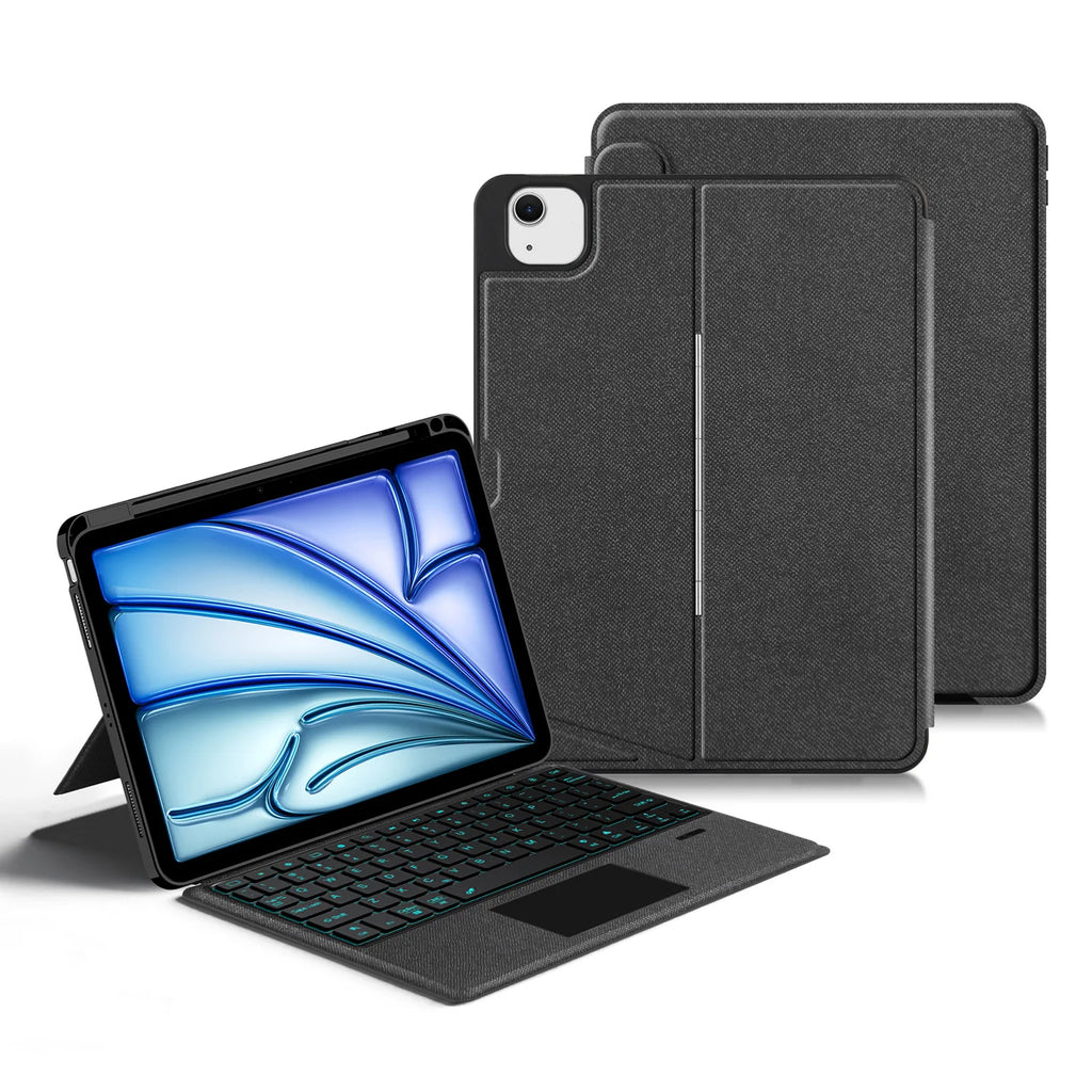 Hot Detachable Wireless RGB Backlit Split Keyboard Case with Magnetic Trackpad for iPad 10th Generation 2022