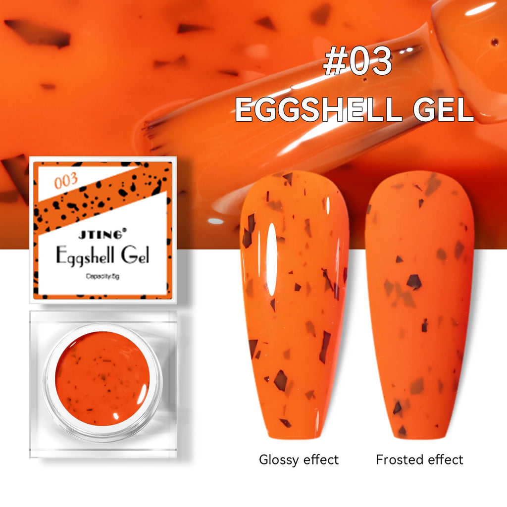 JTING High Quality Strong Glossy Matte Effects 12color Nail Art Neon Eggshell Gel Polish Set with Unique Jars OEM Private Label