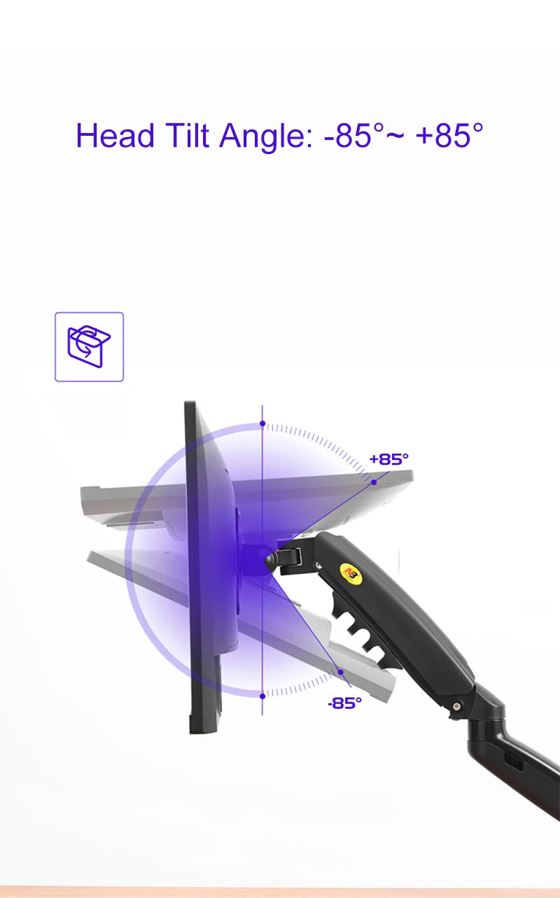 F80 Gas Spring 17-30 inch Desktop LED LCD Monitor Mount Holder Arm Ergonomic Gas Strut Flexi Mount Load 2~9kgs