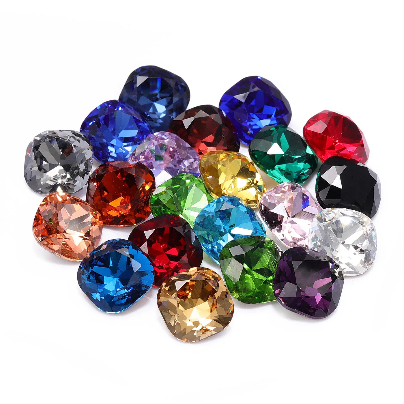 QIYI 2024 Hot Selling K9 High Quality Multi Colors Fat Square Fancy Pointback Rhinestones for Decoration Wedding Dresses Shoes