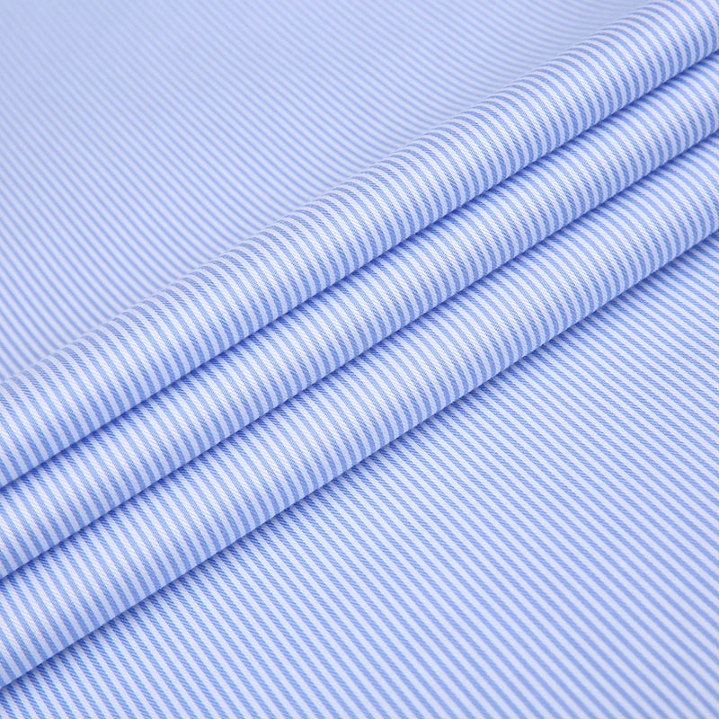 Men's Classic Long Sleeve Striped Dress Shirt Non Iron Regular Formal Business Social Button-up Easy Care Luxury Cotton Shirts