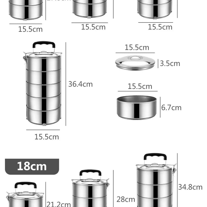 Multi-layer Stainless Steel Lunch Box Large Capacity Adult Camping Bento Box Kids Worker Portable Meal Food Containers BPA free