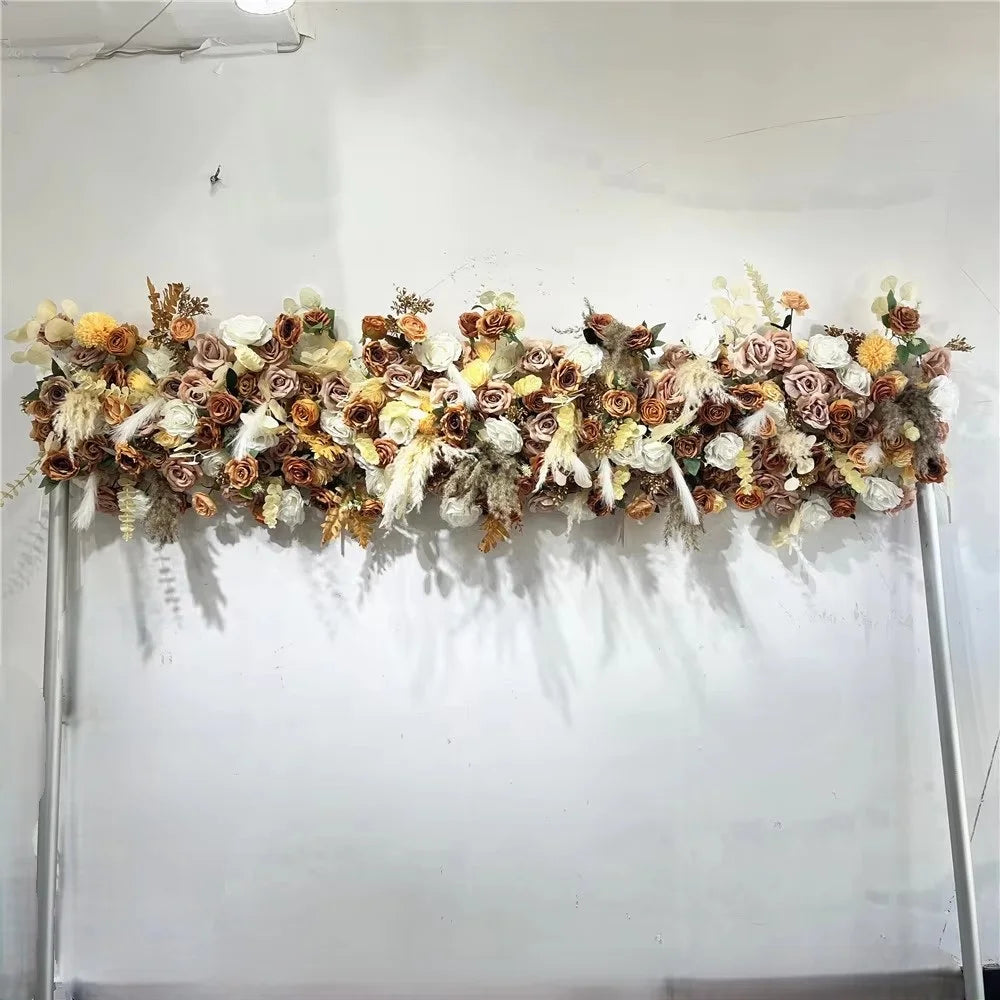 SPR Handmade Purple Roll Flower Garland Artificial Silk Fabric Floral Runner for Wedding Party Birthday Baby Shower Mother's Day
