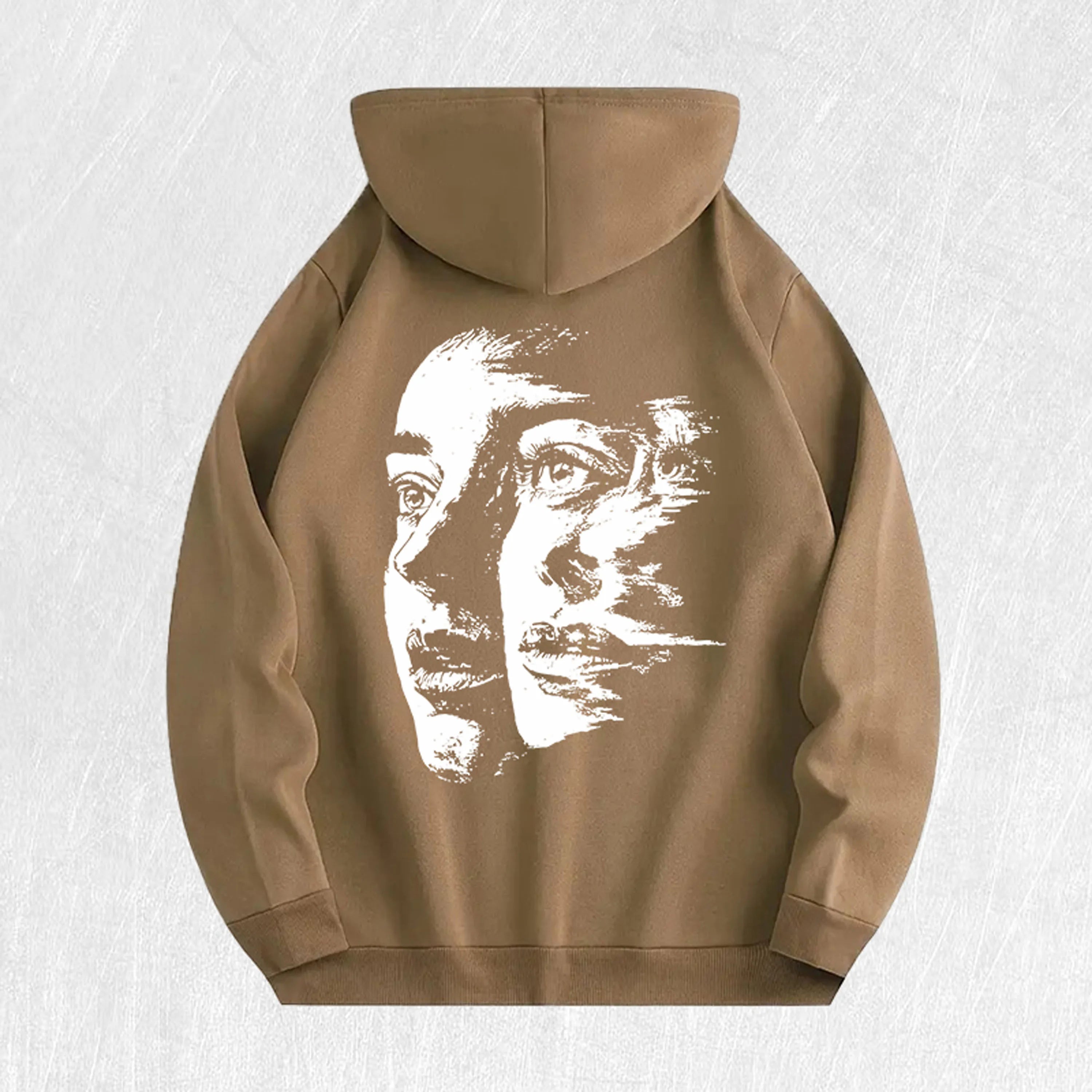 Abstract Face Graphic Hoodie 100% Cotton US Warehouse 6 Colors