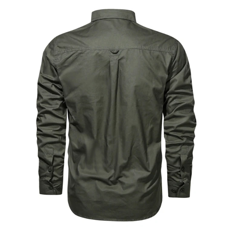 High Quality Men's 100% Cotton Cargo Shirts Customizable Breathable Anti-Wrinkle Eco-Friendly Korean Edition for Work Leisure
