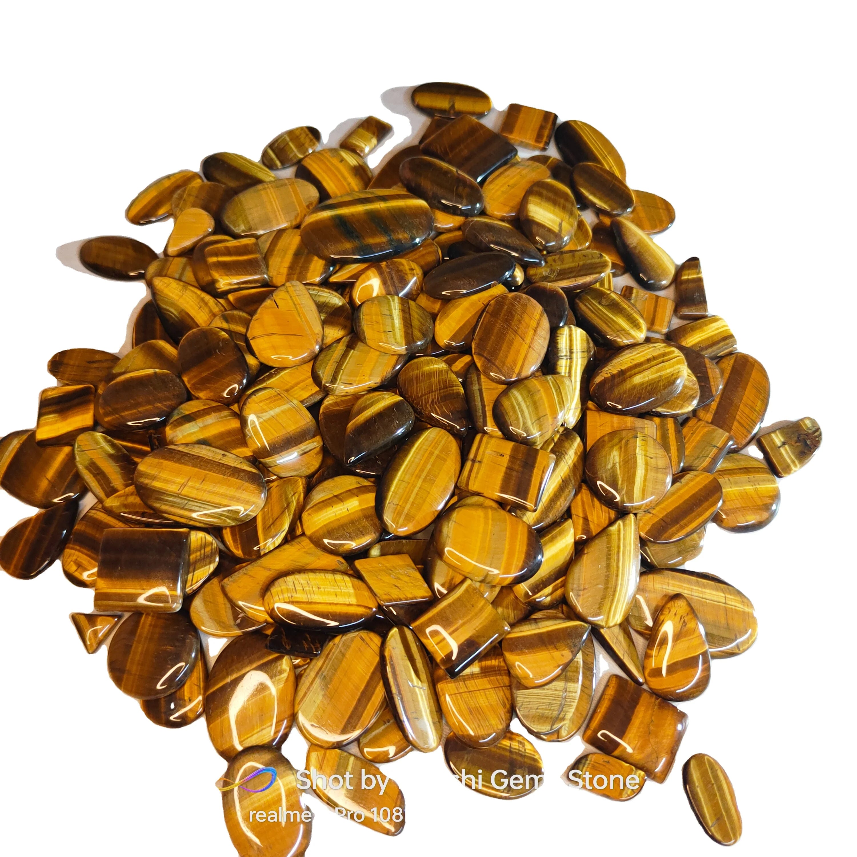 AAA+ Quality Natural Yellow Tiger's Eye Quartz Cabochon Loose Gemstone for Healing Jewelry Wholesale Price MOQ 100pcs