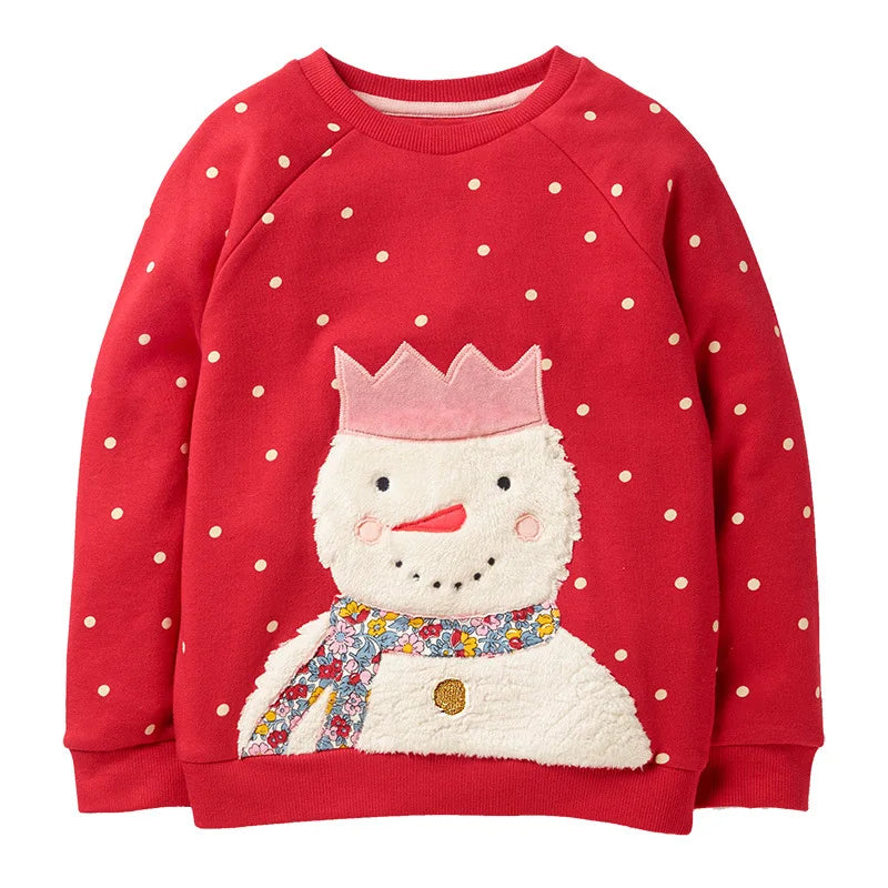 Little maven 2026 Baby Girls Clothes Spring and Autumn Sweatshirt with Lovely Animal Children Casual Tops for Kids 2-7 year