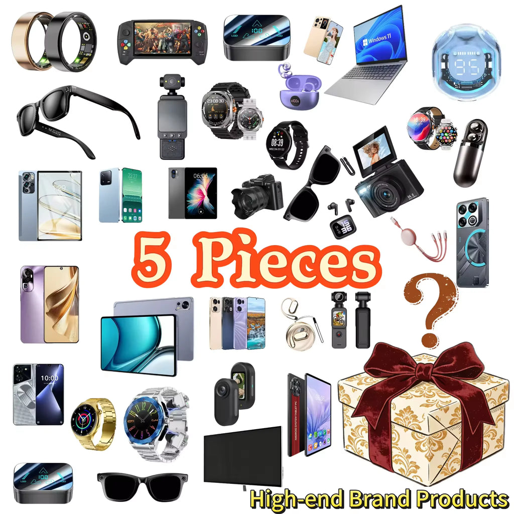 High Quality Electronics Mystery Festival Gift Random Boxes with 5 Pieces Smartphone 5g Smart Watch Earphone Surprise Blind Box