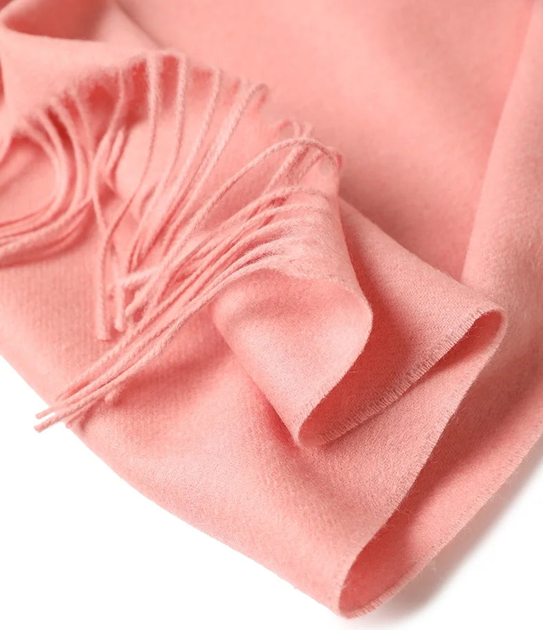 Designer Luxury Fashion Winter Ladies Wool Scarf Stoles Custom Embroidery logo Women Plain Color Wool Scarves Shawl for Women