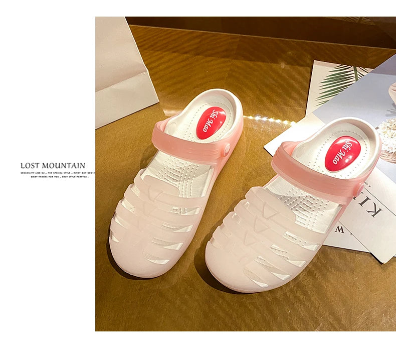 New Summer Jelly Sandals Women Outdoor Casual Slip On Garden Beach Shoes Female Rubber Clogs Non-slip Slides Breathable Slippers