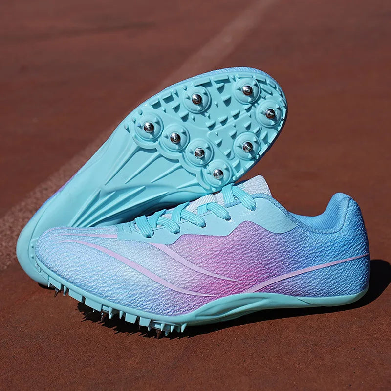 Students' New Outdoor Sports Training Track Shoes Breathable Mesh Surface with Sprinting Nails for Summer Competitions