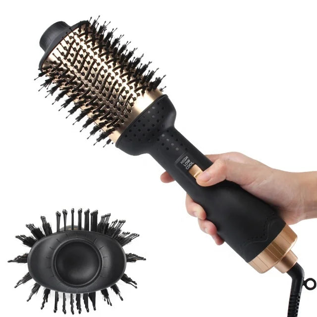 Factory Price 3-in-1 Professional Round Electric Rotating Portable Hot Heat Air Hair Dryer Brush Straightener Comb Blowout Brush