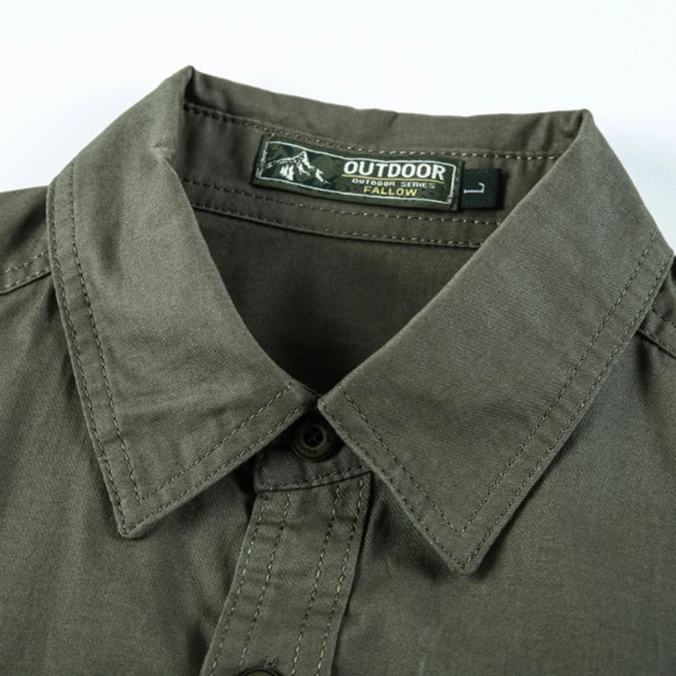 High Quality Men's 100% Cotton Cargo Shirts Customizable Breathable Anti-Wrinkle Eco-Friendly Korean Edition for Work Leisure