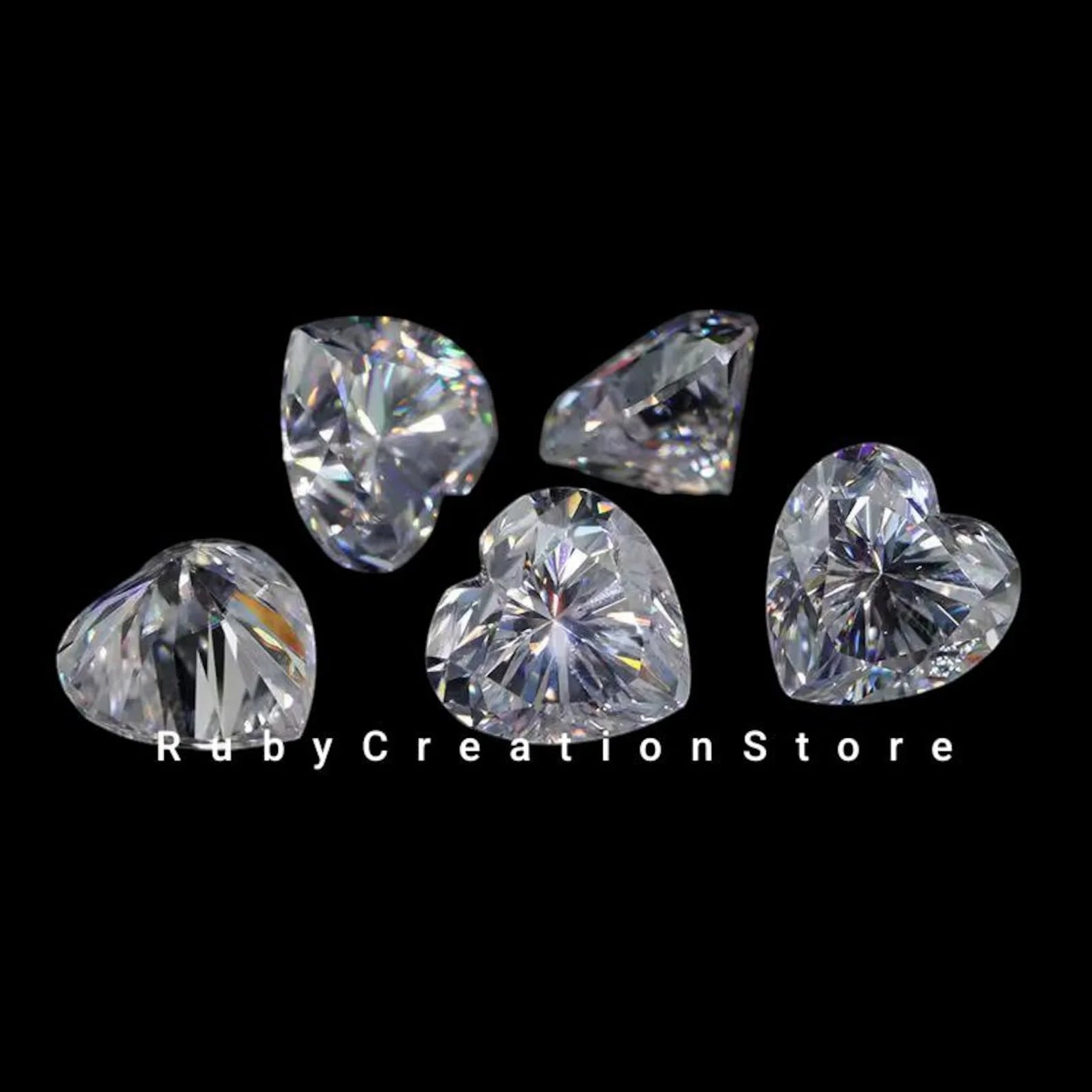 High Quality Polished White Heart Shape Moissanite Loose Stone VVS1 Clarity Gemstone Test Positive for Jewelry Making 3mm