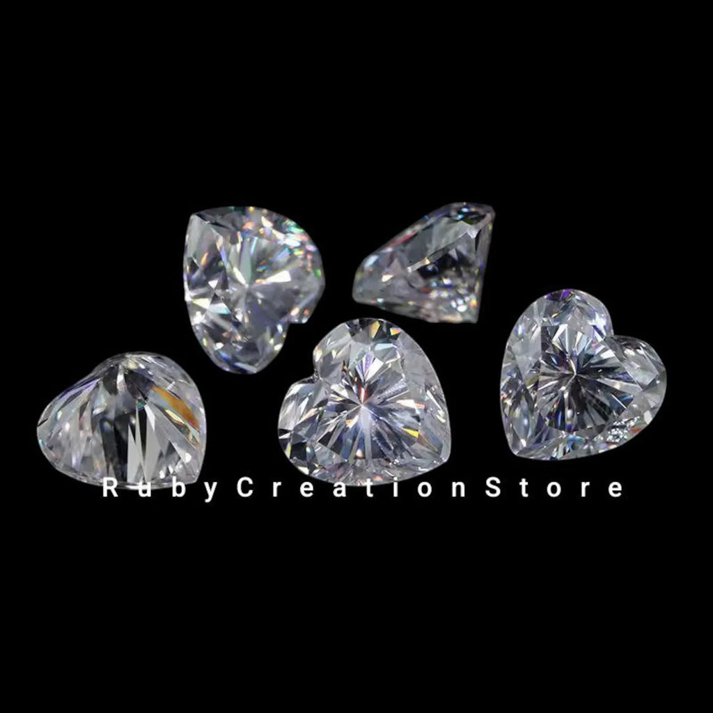 High Quality Polished White Heart Shape Moissanite Loose Stone VVS1 Clarity Gemstone Test Positive for Jewelry Making 3mm