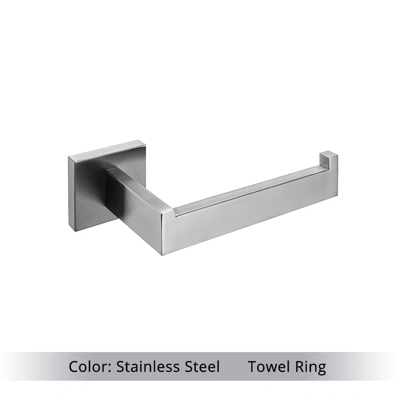 Bathroom Accessories Set Hardware Decor Toilet Roll Paper Holder Hanger Hook Towel Bar Brushed Gold Wall Stainless Steel Shelf
