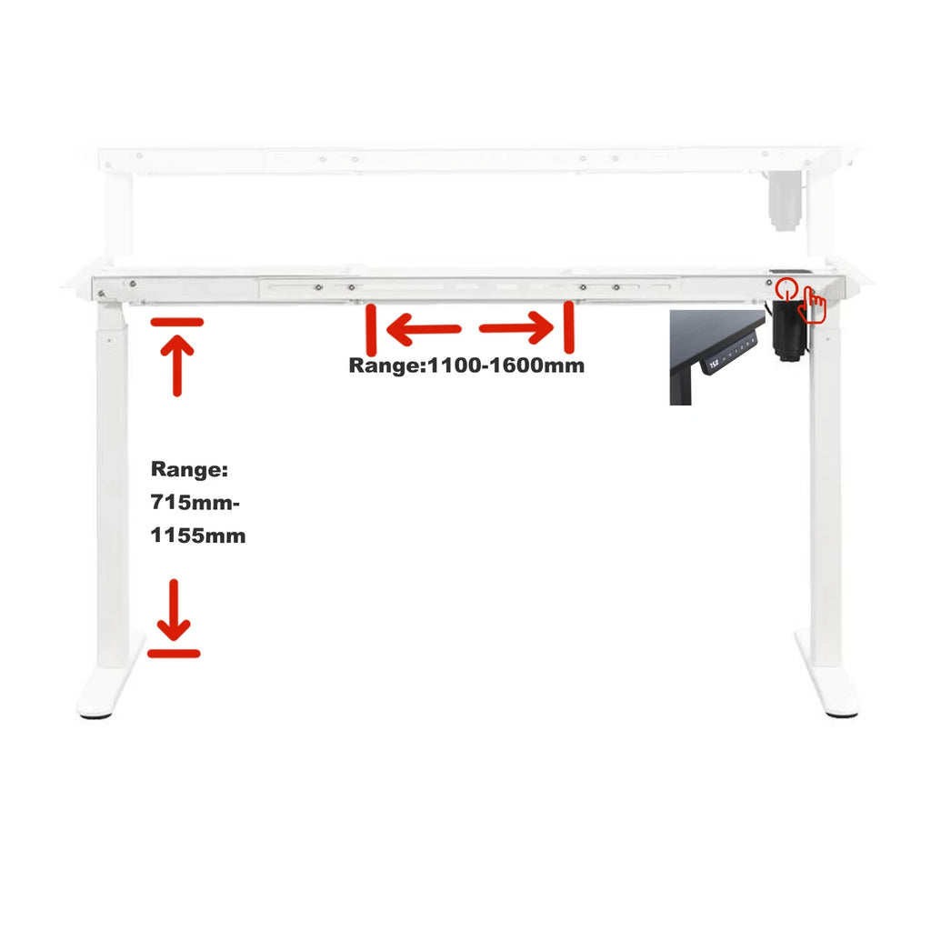 Ada Home Office Work Computer Dual Legs Foldable Executive Electric Height Adjustable Standing Desk With Adjustable Beam