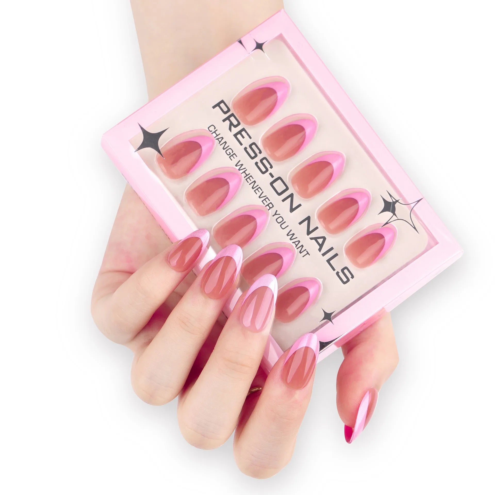 Wholesale 30 Pieces of High-End Minimalist French White Border Short Style Acrylic Press on Nails Customize False Nails GD25