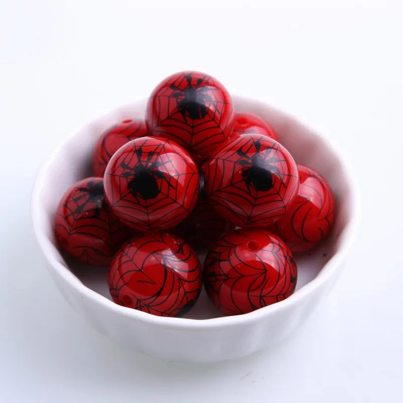 New Gumball Halloween Fashion Chunky Solid Print ArachnidBeads for Jewelry Necklace Making 20mm  Acrylic Beads