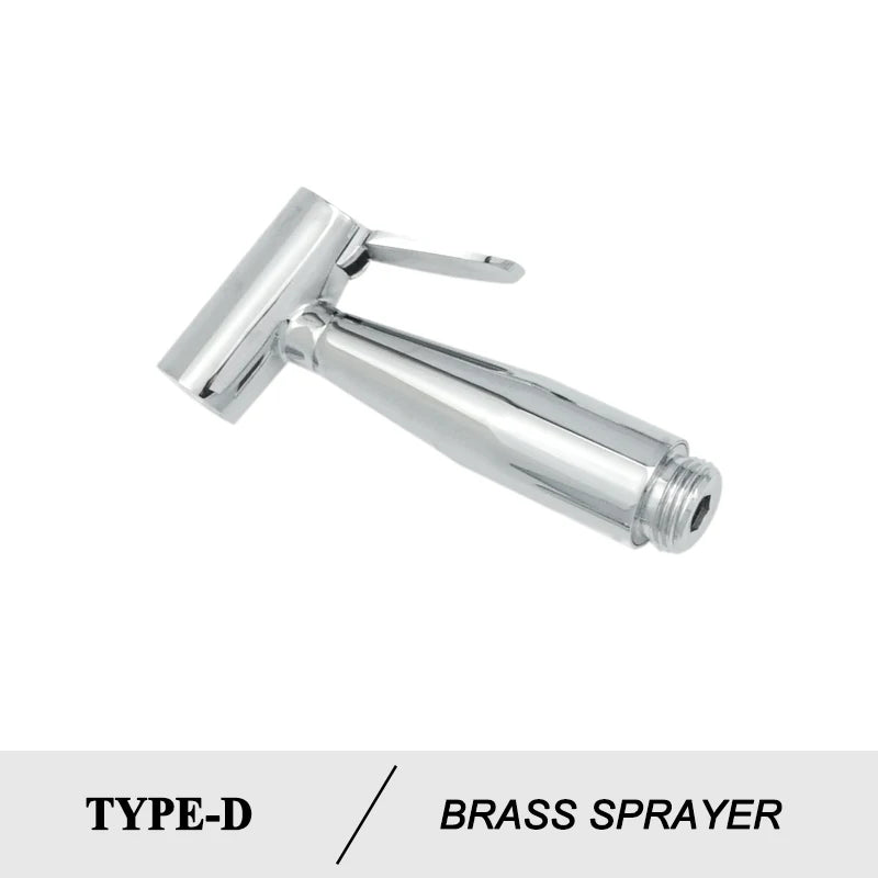 Shower Douche Toilet Bidet Sprayer Kit Chrome Polished Brass Bathroom Wall Mount Single Cold Valve Handheld Bidet Shattaf Set