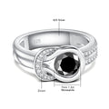 Luxury Renaissance Style Woman 925 Sterling Silver 1.2 Carat Black Moissanite Diamonds Rings Bague Pour Femme