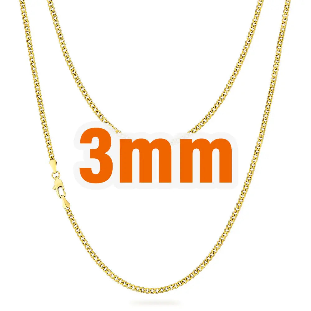USA Warehouse 3mm Rope Necklace Fashion Jewelry Stainless Steel Twist Link 18k Real Gold Silver Plated Rope Chain for Men Women