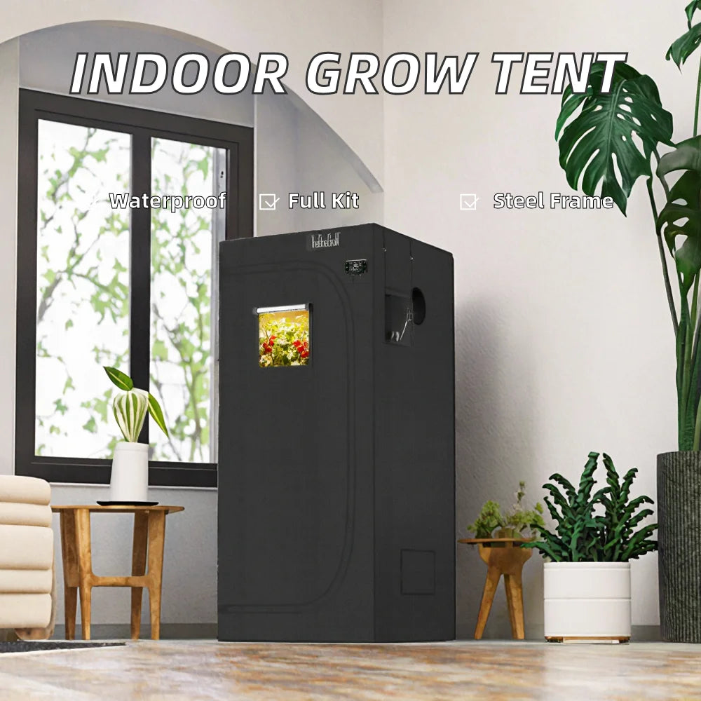 US Stock 600D Oxford for 3x3 Grow Tent with Tool Bag and Observation Window for Modern Indoor Garden Eco-Friendly