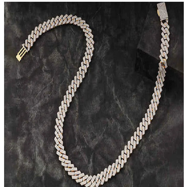 Luxury Miami Cuban Chain 10K 14K Gold Lab Grown VVS Diamond Brilliant Cut Iced Hip Hop Jewelry Necklace Urban Fashion for