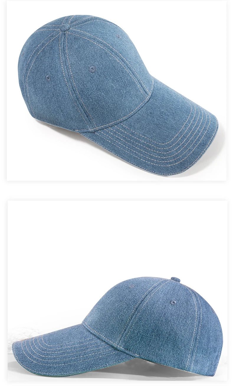 Denim Fabric Baseball Cap Fashion Long Brim Sun Hat