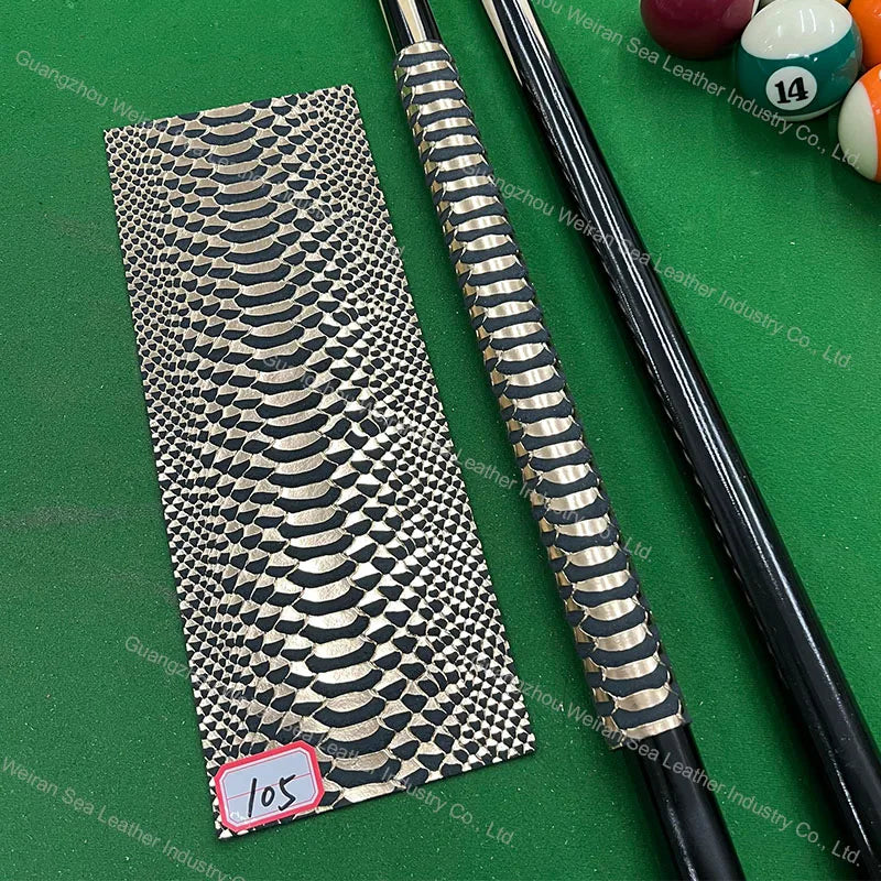 Genuine Cow Skin Pool Billiards Cue Grips Non-Slip Protective Sleeve Wrap with Different Print Pattern Genuine Leather Club Wrap
