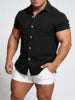 2026 New Men Summer Lightweight Short Sleeve Button Down Shirts Breathable Outdoor Travel Casual Beach Daily Male Tops Hot Sale