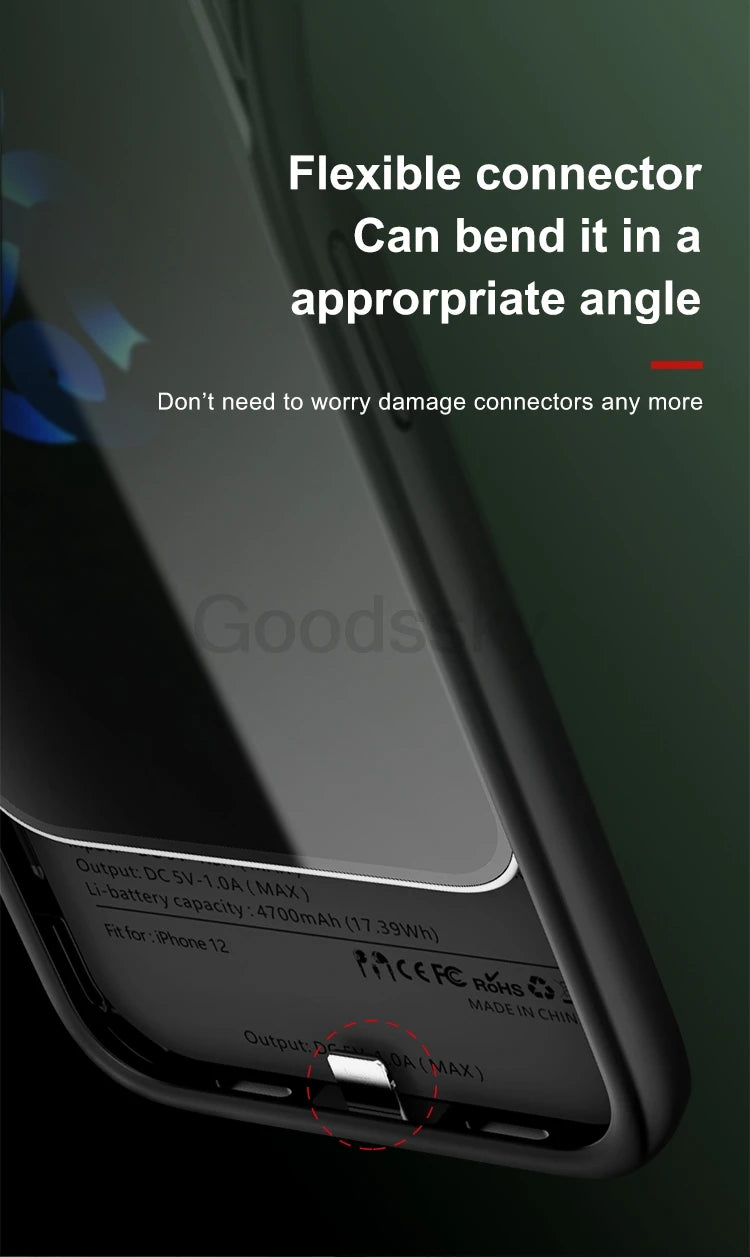 Battery Charger Cases For iPhone 13 Pro Max Power bank Case For iPhone 13 Mini Extenal Battery PowerBank charging Cove Capa