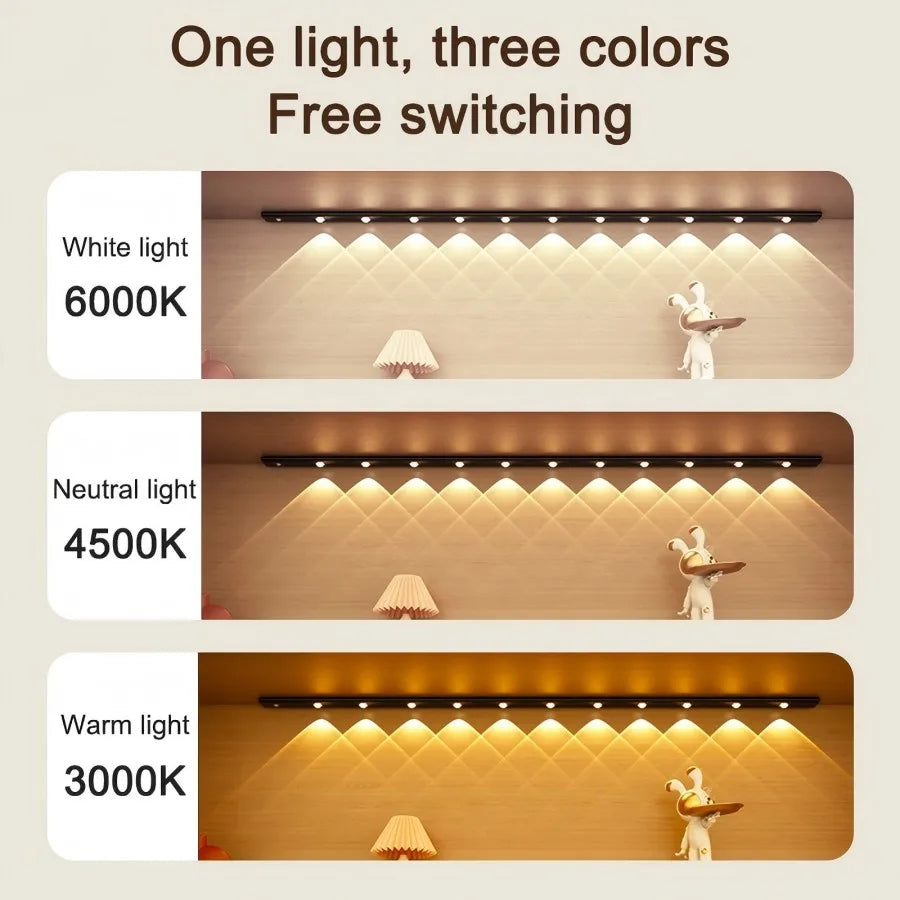 Hot Selling Rechargeable Wireless PIR Motion Sensor Cabinet Lights for Hotel for Bedroom Wall Stair Case Decor