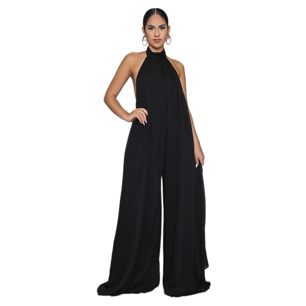 S-XL Women's Summer Sleeveless Chiffon Dress Elegant Formal Wide Truffle Back Breathable Loose Club Printed Fabric Office