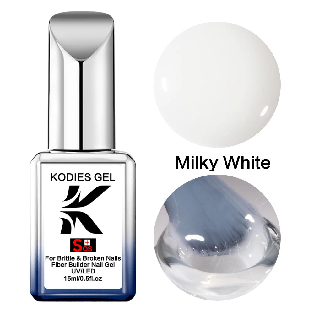 Low MOQ SOS Fiber Rubber Base Coat UV Gel Polish Non-Toxic Nail Repair Thin Soft Nails Builder