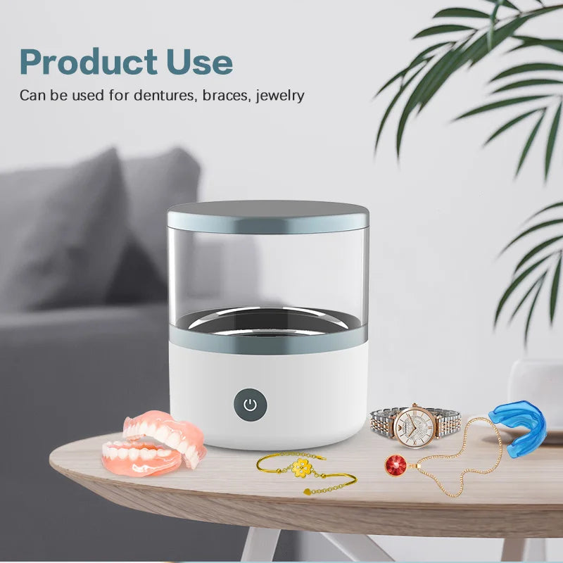 Professional Dental Pod 45KHz Deep Cleaning Machine Rechargeable Portable For Dentures Aligners Mouth Guard Jewelry Watch