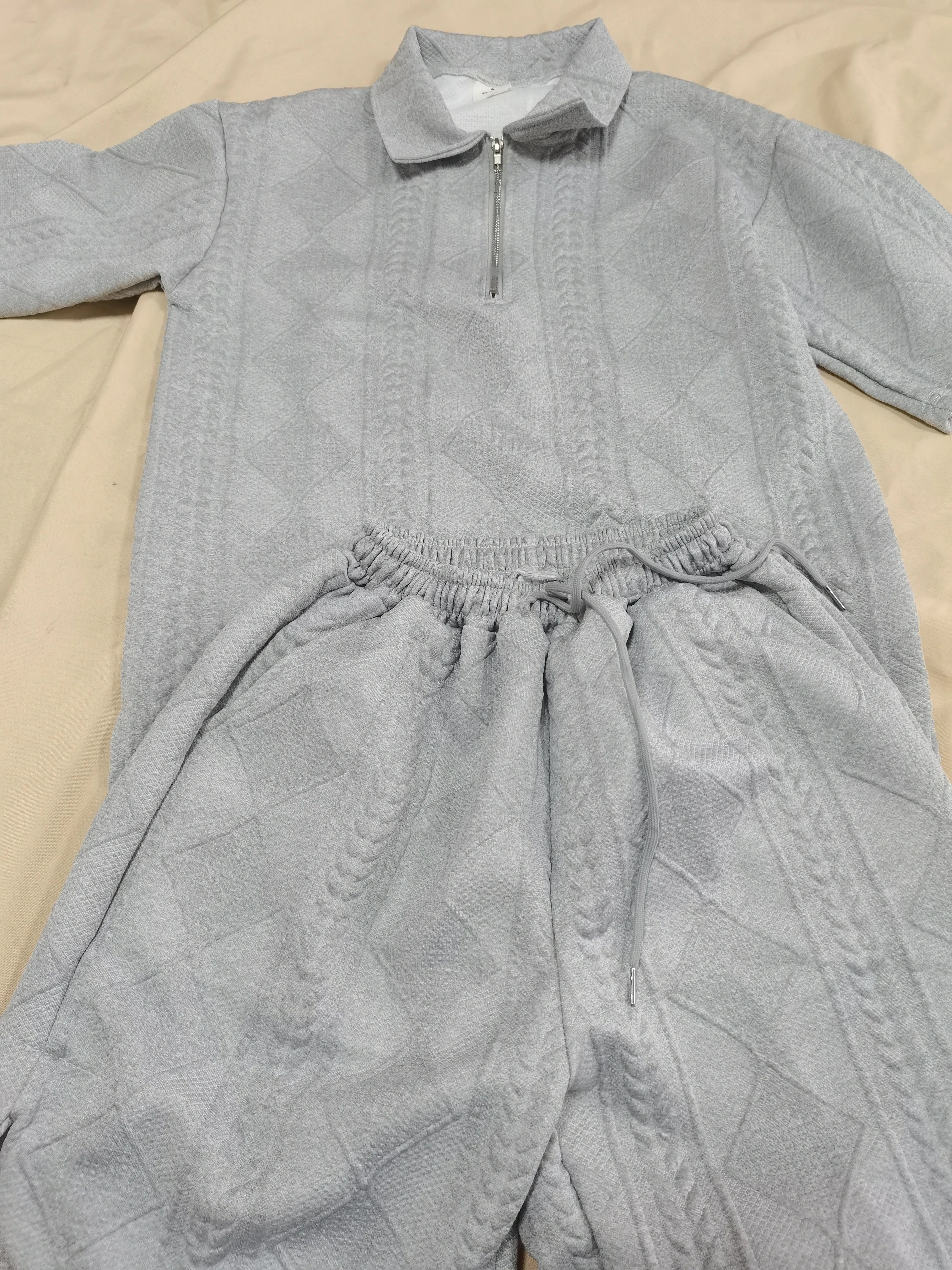 M-3XL Summer Sports Set Boys' Loose Zippered Lapel Short Sleeved T-shirt Student Minimalist Drawstring Pocket Shorts