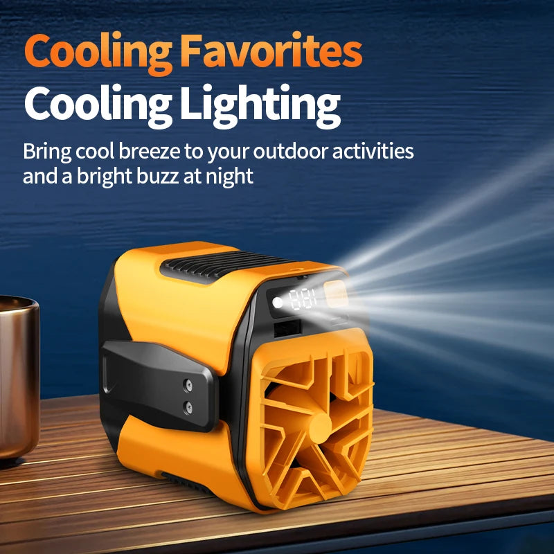 Portable 5000mAh LED Display Mini Waist Clip Fan Hotel & Household Use Battery Powered Cooling Neck Belt Fan