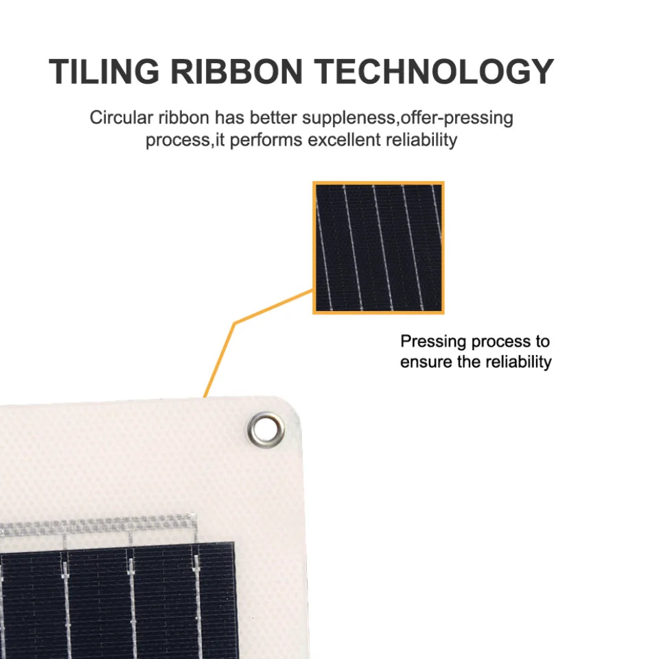 Durable 100W 19.8V Monocrystalline Silicon ETFE Flexible Solar Panel for Yachts Travel Tourism Cars