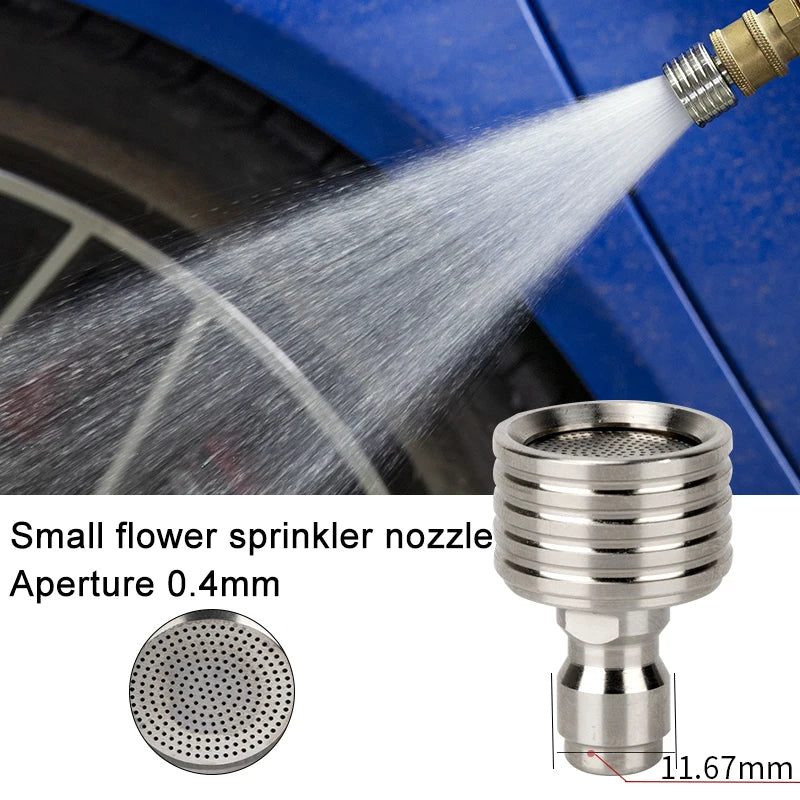 1/4  Quick Plug Stainless Steel Car Washing Fitting Nozzle High Pressure Spray Shower Nozzle  for Flower Garden Watering