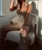 Liu Ming Oem High End New Style Women Fashion Sexy Sequined Color Slim Fit Long Bodycon Jumpsuit