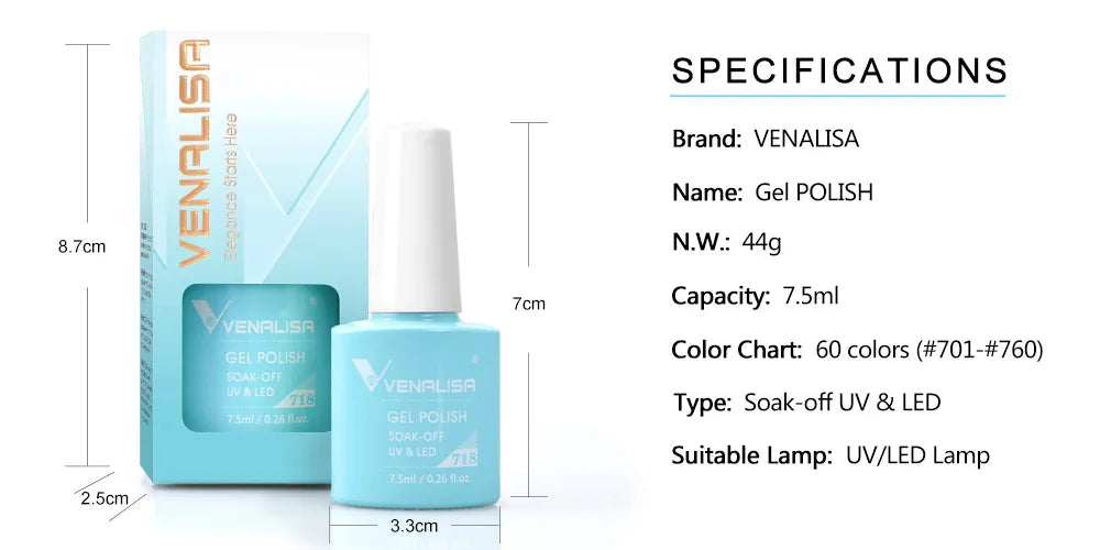 Venalisa Nail Gel Polish Fall Nail TPO FREE Long Wear Semi Permanent Soak Off UV LED Gel Nail Polish Gel Lacquer