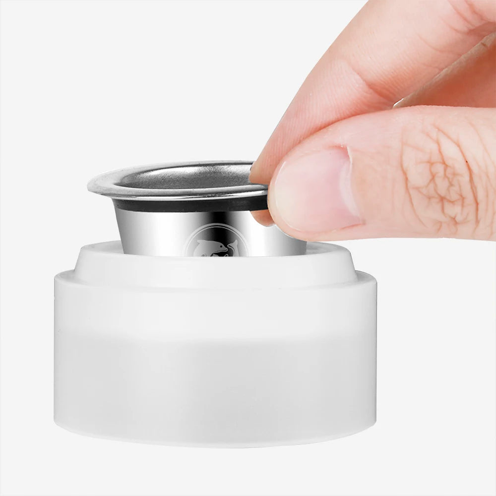 Icafilar Reusable Coffee Capsule Pod for Nespresso Stainless Steel Espresso Crema Coffee Filter Aluminum Foils Lid Tamper Dosing